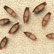 Boats on dry land