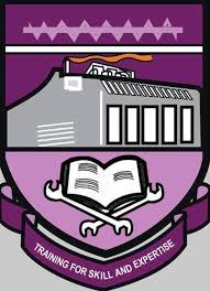 The logo is a purple badge with a book, spanners and a factory on it.
