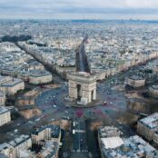 Aerial view of Paris, France.