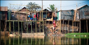Stilt houses in Bangladesh